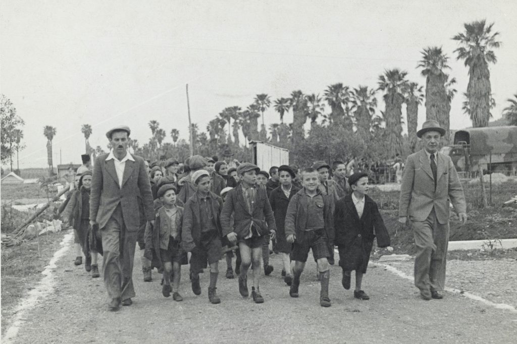 Romanian Jewish children arriving in Palestine, rescued through the JDC-supported US War Refugee Board, 1944.