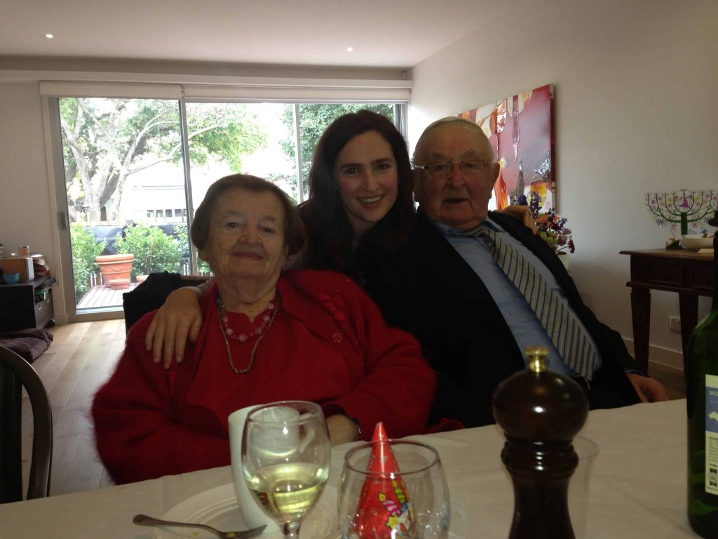 Taryn with her grandparents, Rosa and Godel.