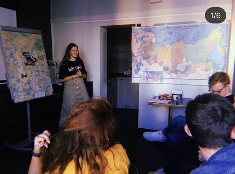 Anna, center, is a frequent participant in Active Jewish Teens (AJT) events in Moscow, like this Kabbalat Shabbat celebration.
