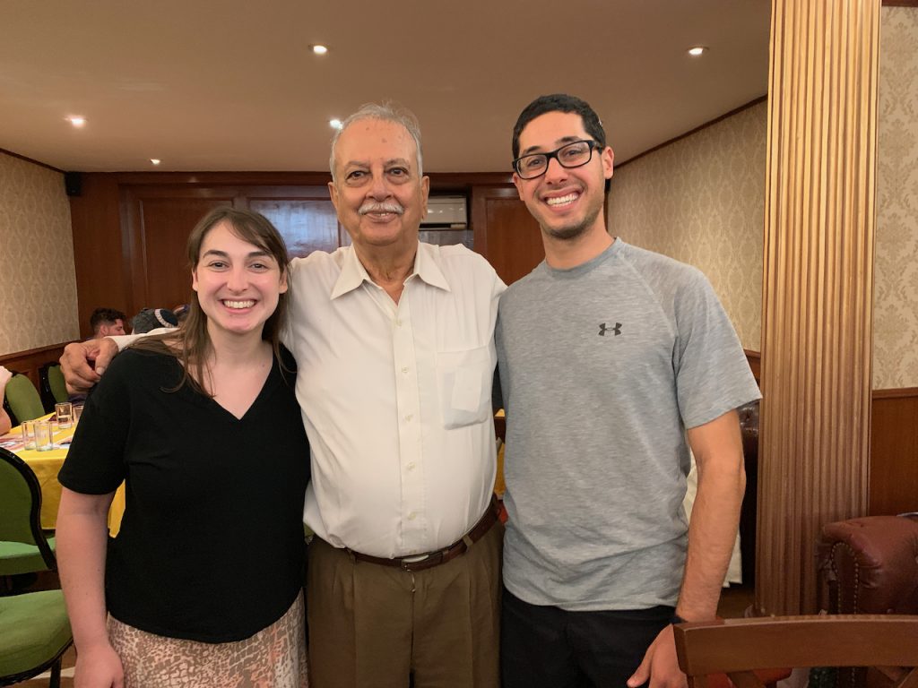 Jill and Scott Goldberg with the leader of the Mumbai Reform Jewish Community.