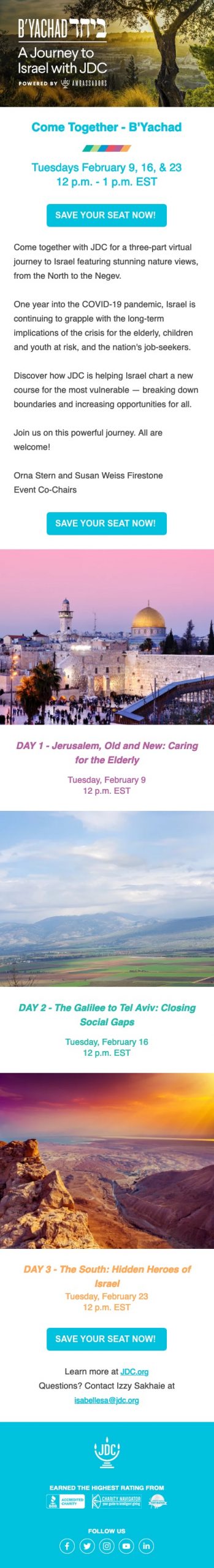 Join JDC for a 3 Part Virtual Journey to Israel - B'Yachad