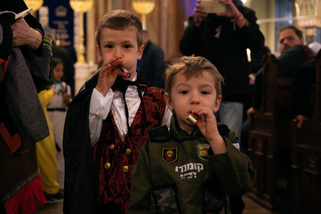 Young participants celebrate Purim at a community gathering in Sofia, Bulgaria, just one of they many holiday festivities that JDC supports around the world.  
